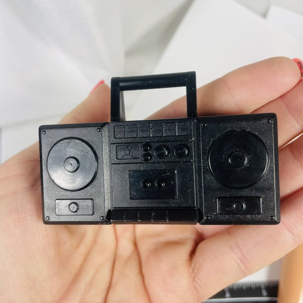 Barbie Cassette Player Boombox Radio Miniature Diorama Music Vintage - Picture 7 of 7